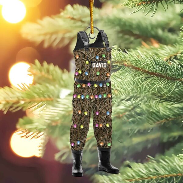 Custom Chest Waders Hunting & Fishing Waders with Boots Ornament - Personalized Acrylic Ornament - Image 6