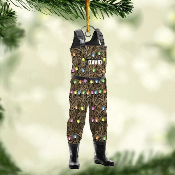 Custom Chest Waders Hunting & Fishing Waders with Boots Ornament - Personalized Acrylic Ornament - Image 4