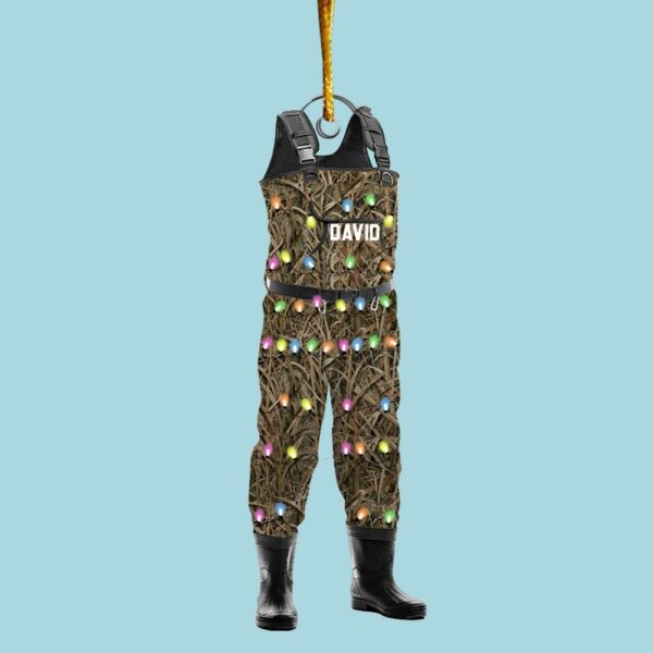 Custom Chest Waders Hunting & Fishing Waders with Boots Ornament - Personalized Acrylic Ornament - Image 3