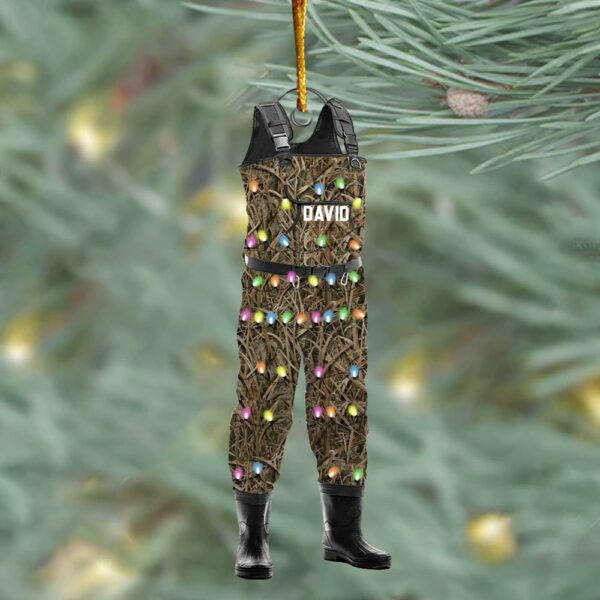 Custom Chest Waders Hunting & Fishing Waders with Boots Ornament - Personalized Acrylic Ornament - Image 2