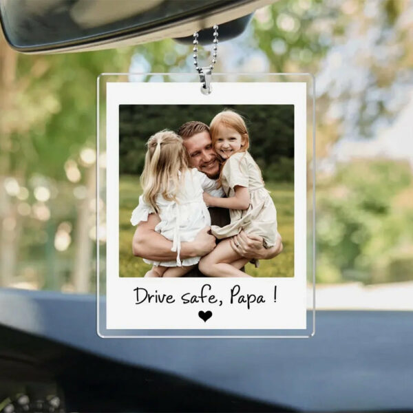 Custom Dad Photo Car Visor Clip, Fathers Day Gift For Dad, Drive Safe Daddy, Husband Gift Drive Safe Sun Visor Clip, Dad Car Accessories - Image 3