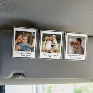 Custom Dad Photo Car Visor Clip, Fathers Day Gift For Dad, Drive Safe Daddy, Husband Gift Drive Safe Sun Visor Clip, Dad Car Accessories