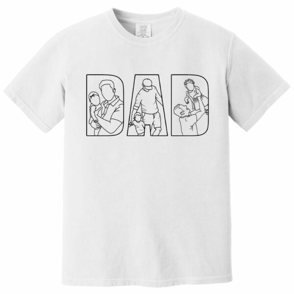 Custom Dad Shirt Portrait From Photo, Personalized Dad Photo Outline Shirt, Custom Photo Shirt For Dad, Father's Day Shirts, Papa Shirt - Image 7