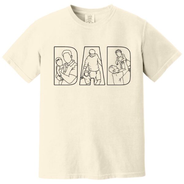 Custom Dad Shirt Portrait From Photo, Personalized Dad Photo Outline Shirt, Custom Photo Shirt For Dad, Father's Day Shirts, Papa Shirt - Image 8