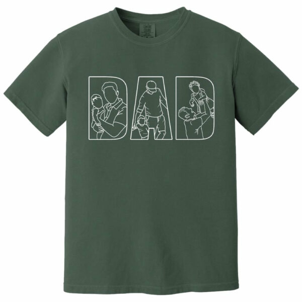 Custom Dad Shirt Portrait From Photo, Personalized Dad Photo Outline Shirt, Custom Photo Shirt For Dad, Father's Day Shirts, Papa Shirt - Image 16