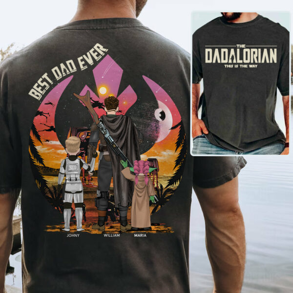 Custom Dadalorian Shirt, Best Dad Ever, Personalized Shirt - Image 2