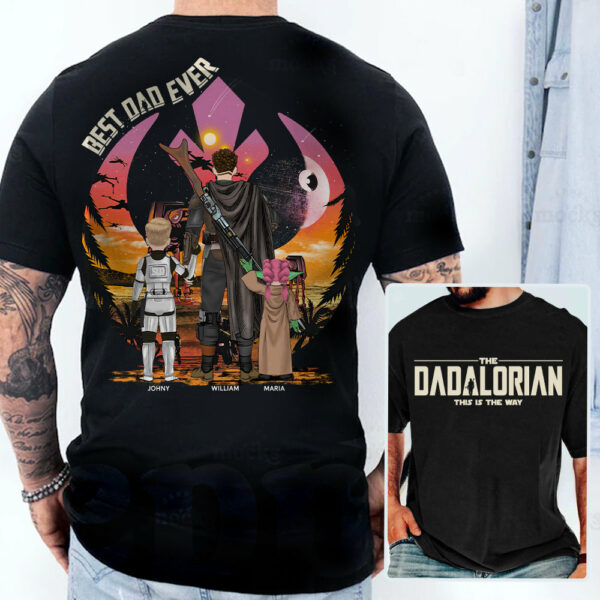 Custom Dadalorian Shirt, Best Dad Ever, Personalized Shirt - Image 4