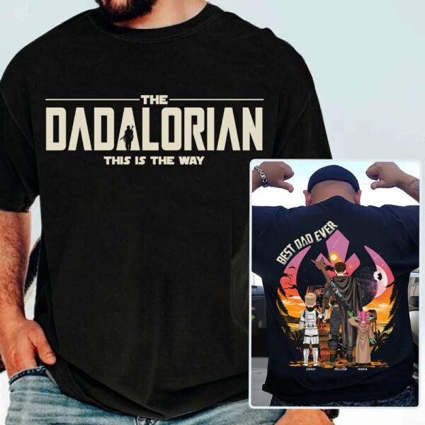 Custom Dadalorian Shirt, Best Dad Ever, Personalized Shirt - Image 3