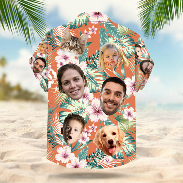 Custom Dog Cat Face Leaves & Flowers Custom Hawaiian Shirt With Multiple Faces - Image 4
