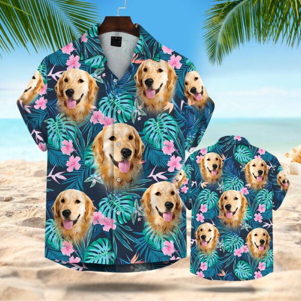 Custom Dog Cat Face Leaves & Flowers Custom Hawaiian Shirt With Multiple Faces - Image 7