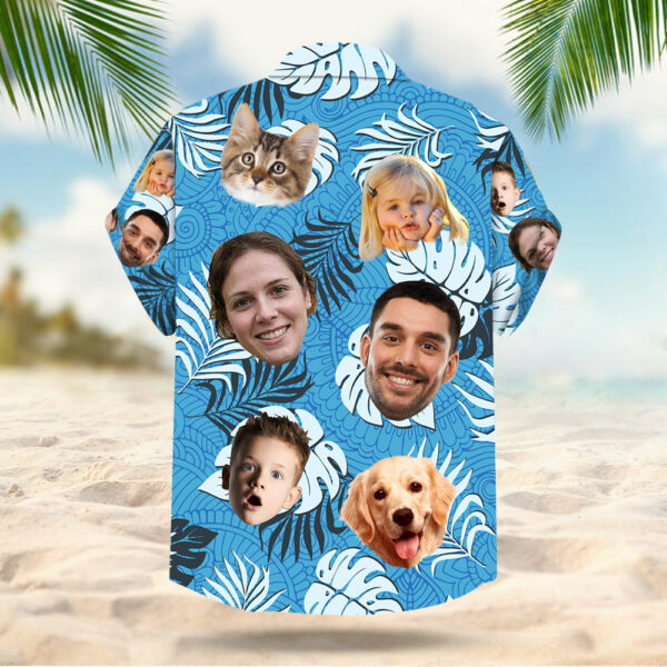 Custom Dog Cat Face Leaves & Flowers Hawaiian Shirt, Custom Hawaiian Shirt With Multiple Faces - Image 4