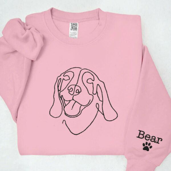 Custom Dog Shirt, Pet Outline Embroidered Sweatshirt, Dog Mom Line Art Sweatshirt, Custom Dog Sweatshirt, Personalized Dog Gift - Image 9