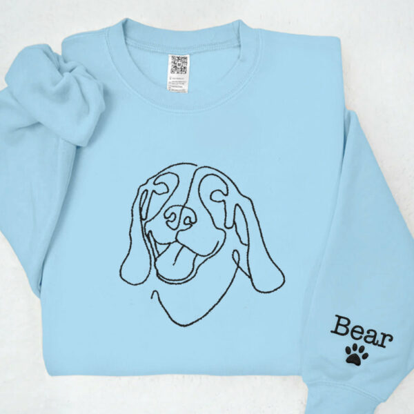 Custom Dog Shirt, Pet Outline Embroidered Sweatshirt, Dog Mom Line Art Sweatshirt, Custom Dog Sweatshirt, Personalized Dog Gift - Image 5