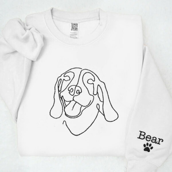 Custom Dog Shirt, Pet Outline Embroidered Sweatshirt, Dog Mom Line Art Sweatshirt, Custom Dog Sweatshirt, Personalized Dog Gift - Image 7