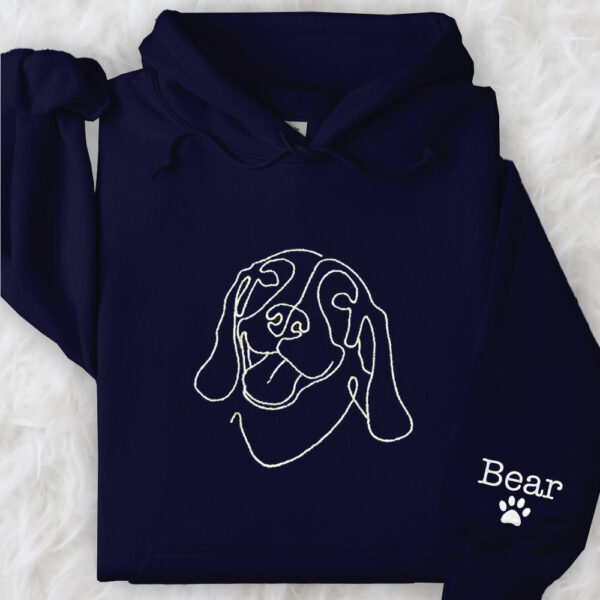 Custom Dog Shirt, Pet Outline Embroidered Sweatshirt, Dog Mom Line Art Sweatshirt, Custom Dog Sweatshirt, Personalized Dog Gift - Image 10