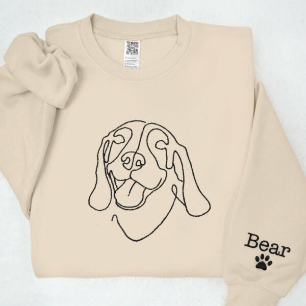 Custom Dog Shirt, Pet Outline Embroidered Sweatshirt, Dog Mom Line Art Sweatshirt, Custom Dog Sweatshirt, Personalized Dog Gift - Image 6