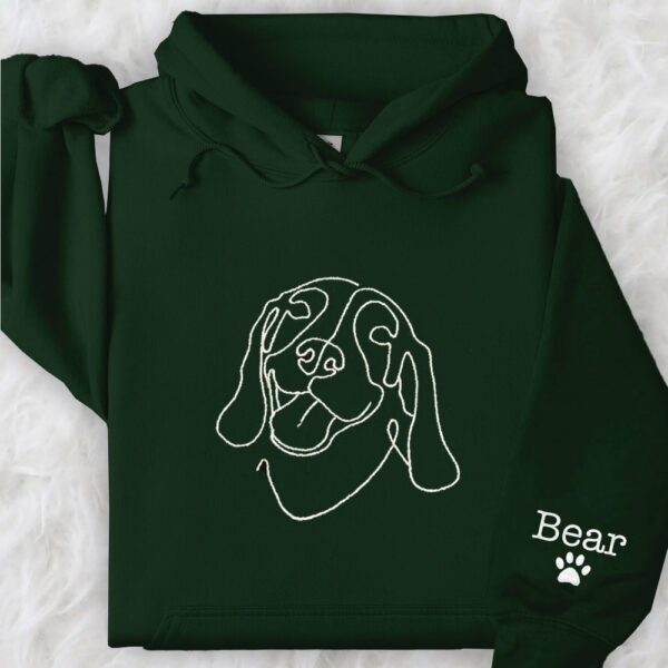 Custom Dog Shirt, Pet Outline Embroidered Sweatshirt, Dog Mom Line Art Sweatshirt, Custom Dog Sweatshirt, Personalized Dog Gift - Image 11