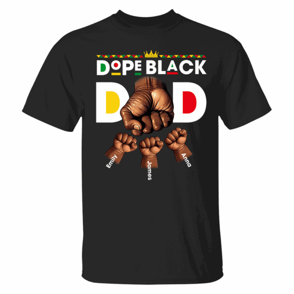 Custom Dope Black Dad Shirt, Dad Fist Bump Shirt, Father's Day Shirt - Image 2