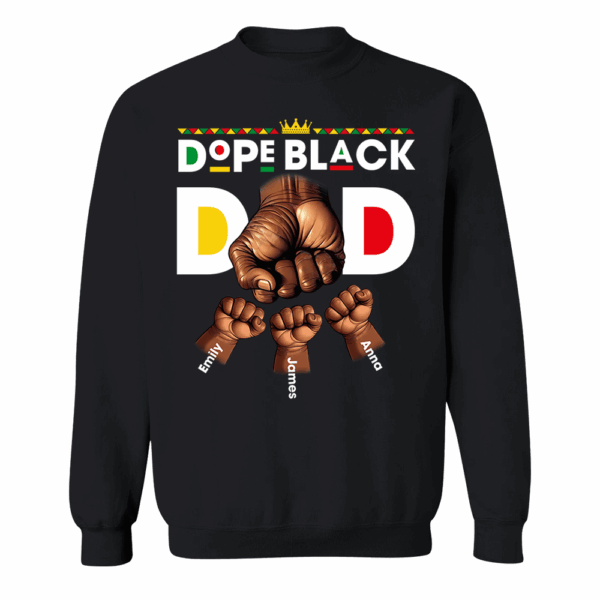 Custom Dope Black Dad Shirt, Dad Fist Bump Shirt, Father's Day Shirt - Image 6