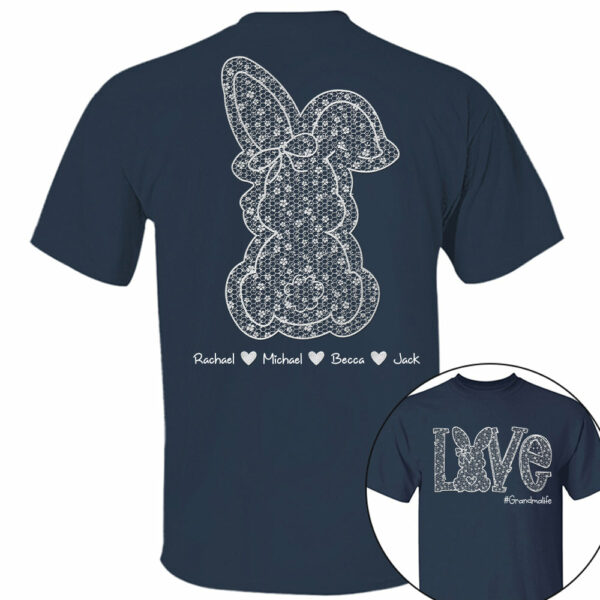 Custom Easter Bunny Bow T-Shirt, Personalized Gift For Grandma & Kids - Image 15