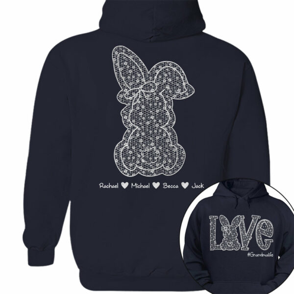 Custom Easter Bunny Bow T-Shirt, Personalized Gift For Grandma & Kids - Image 22