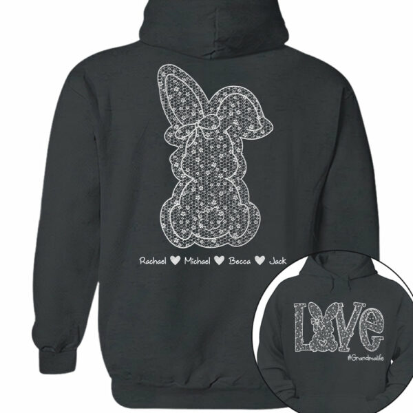 Custom Easter Bunny Bow T-Shirt, Personalized Gift For Grandma & Kids - Image 10