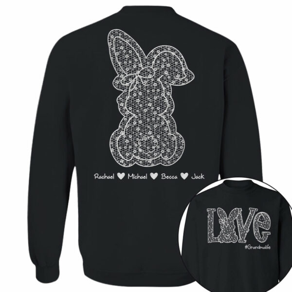 Custom Easter Bunny Bow T-Shirt, Personalized Gift For Grandma & Kids - Image 6
