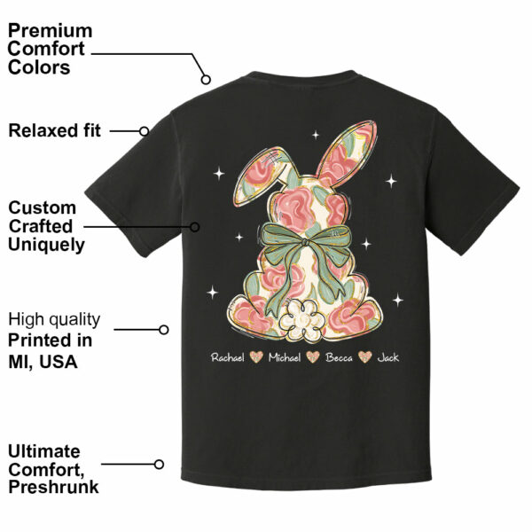 Custom Easter Bunny Bow T-Shirt, Personalized Gift For Grandma & Kids T1807 - Image 14