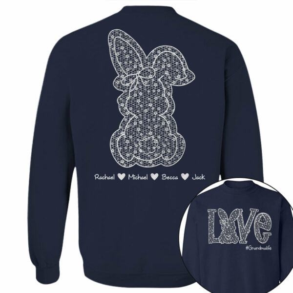 Custom Easter Bunny Bow T-Shirt, Personalized Gift For Grandma & Kids - Image 19