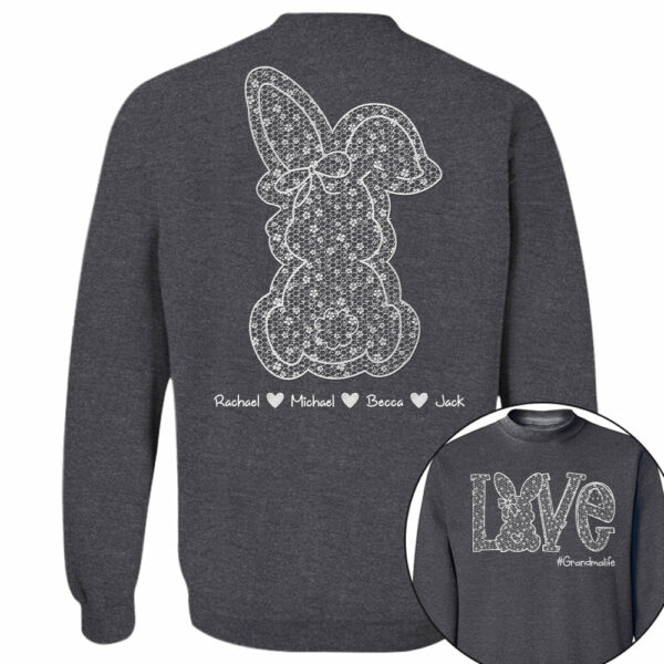 Custom Easter Bunny Bow T-Shirt, Personalized Gift For Grandma & Kids - Image 18