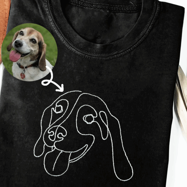 Custom Embroidered Dog Hoodie,Personalised one-line Pet Sweatshirt,Dog Mom Sweater,Unisex Embroidered Hoodie,Custom Gifts For Dog Lovers - Image 2