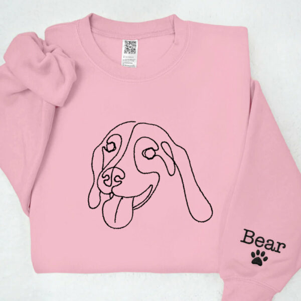 Custom Embroidered Dog Hoodie,Personalised one-line Pet Sweatshirt,Dog Mom Sweater,Unisex Embroidered Hoodie,Custom Gifts For Dog Lovers - Image 5