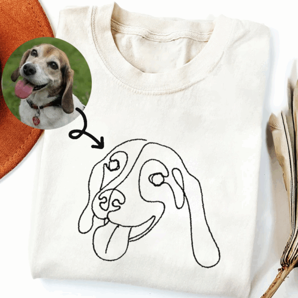 Custom Embroidered Dog Hoodie,Personalised one-line Pet Sweatshirt,Dog Mom Sweater,Unisex Embroidered Hoodie,Custom Gifts For Dog Lovers - Image 4