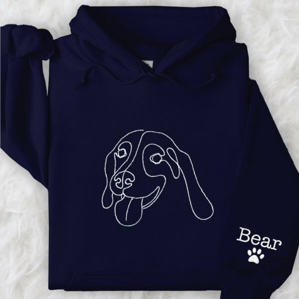 Custom Embroidered Dog Hoodie,Personalised one-line Pet Sweatshirt,Dog Mom Sweater,Unisex Embroidered Hoodie,Custom Gifts For Dog Lovers - Image 10