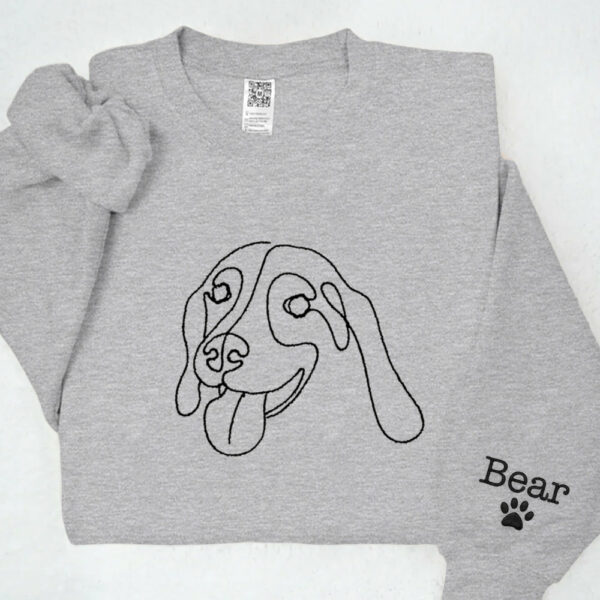Custom Embroidered Dog Hoodie,Personalised one-line Pet Sweatshirt,Dog Mom Sweater,Unisex Embroidered Hoodie,Custom Gifts For Dog Lovers - Image 7