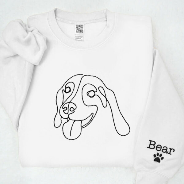 Custom Embroidered Dog Hoodie,Personalised one-line Pet Sweatshirt,Dog Mom Sweater,Unisex Embroidered Hoodie,Custom Gifts For Dog Lovers - Image 9