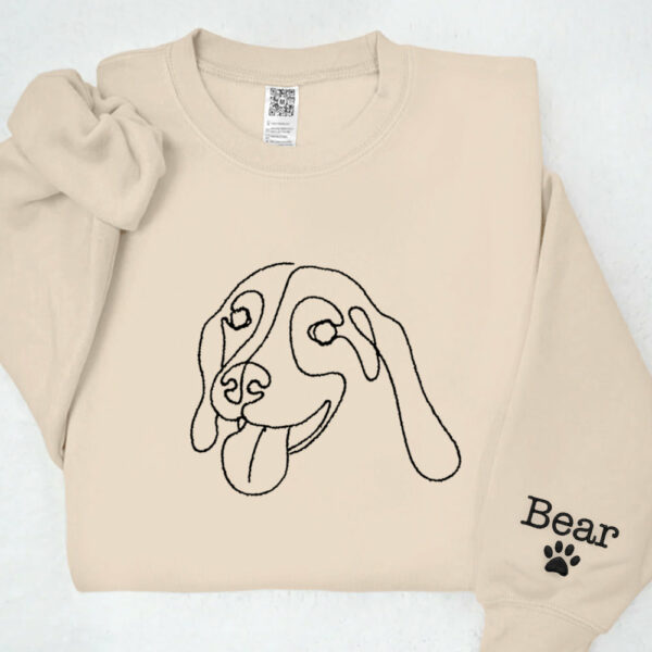 Custom Embroidered Dog Hoodie,Personalised one-line Pet Sweatshirt,Dog Mom Sweater,Unisex Embroidered Hoodie,Custom Gifts For Dog Lovers - Image 6
