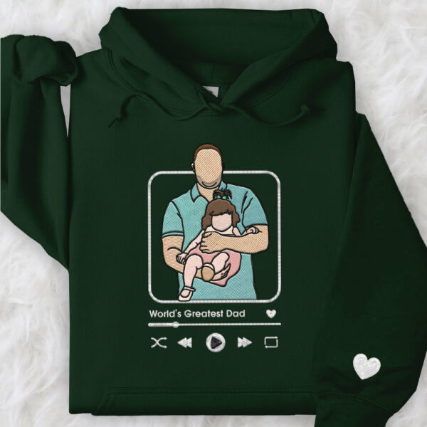 Custom Embroidered Family Portrait Shirt - Father's Day Gift - Personalized Dad Shirt - Embroidered Photo Shirt - Image 6