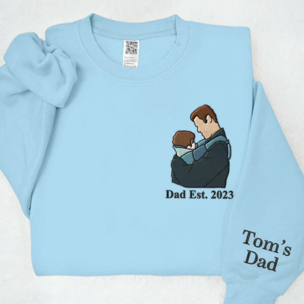 Custom Embroidered Portrait Photo Shirt Father and Son - Image 8