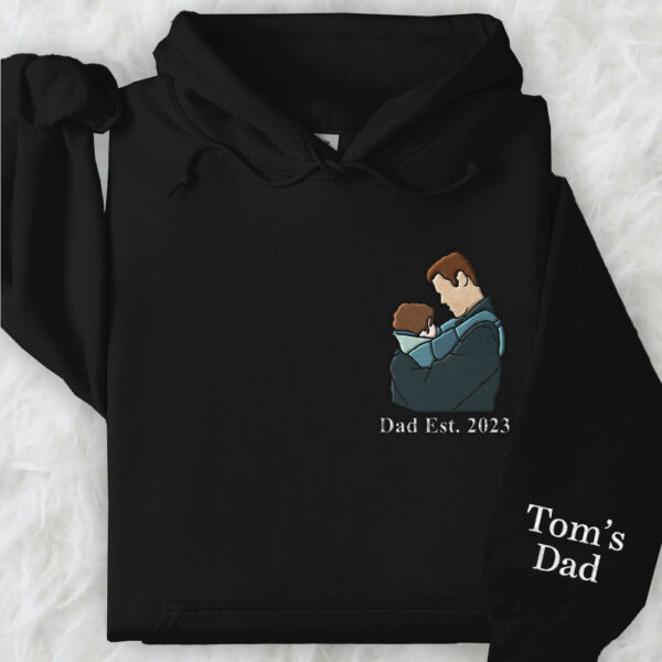 Custom Embroidered Portrait Photo Shirt Father and Son - Image 10