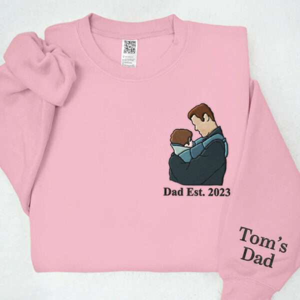 Custom Embroidered Portrait Photo Shirt Father and Son - Image 5