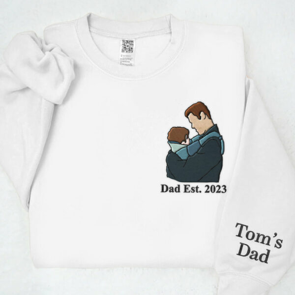 Custom Embroidered Portrait Photo Shirt Father and Son - Image 6