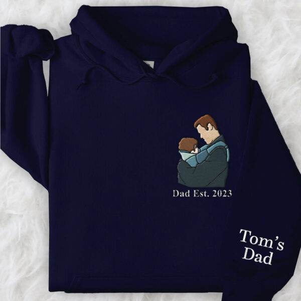 Custom Embroidered Portrait Photo Shirt Father and Son - Image 12