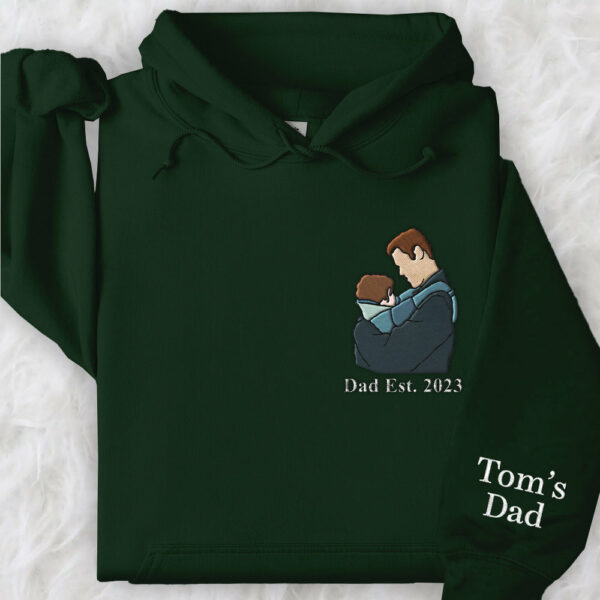 Custom Embroidered Portrait Photo Shirt Father and Son - Image 11