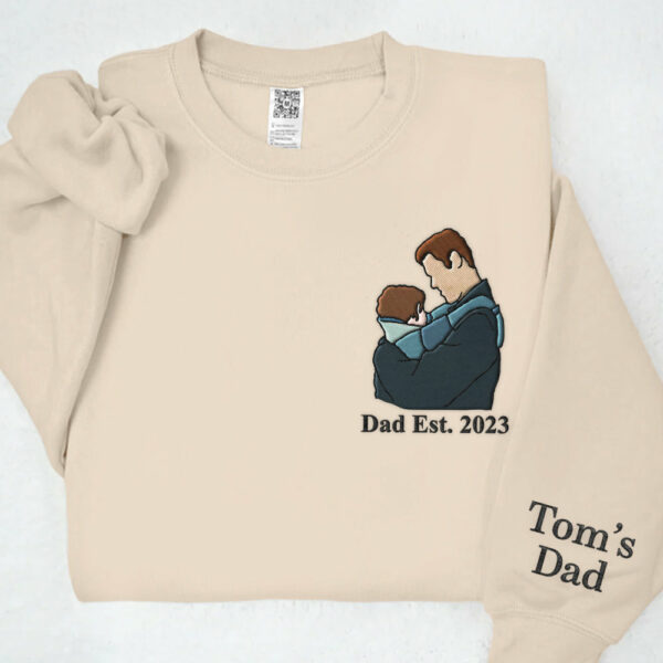 Custom Embroidered Portrait Photo Shirt Father and Son - Image 7