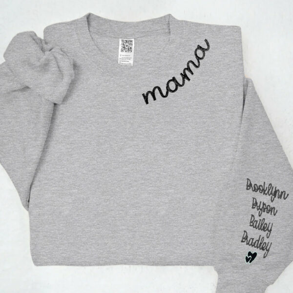 Custom Embroidered Stylish Mama Sweatshirt Customizable & Comfort Driven - Image 3