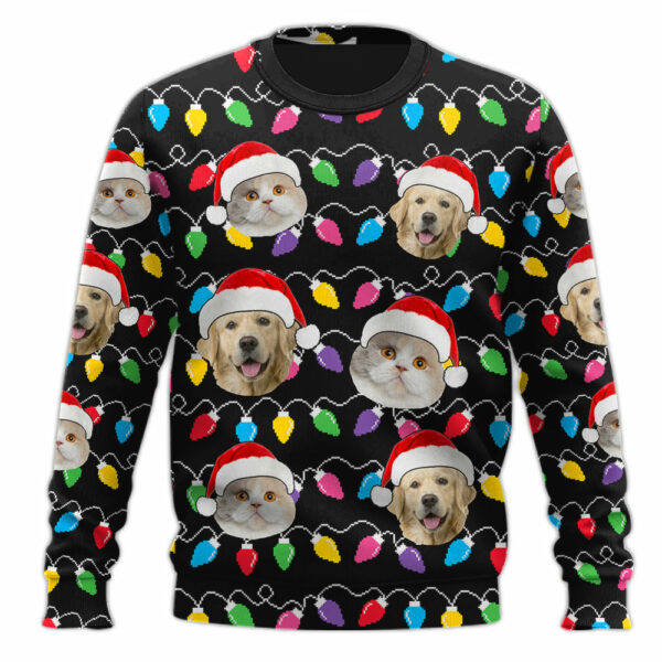 Custom Face Christmas Dog, Pet Silly Xmas Leds - Personalized Photo All Over Print Shirt - Image 9