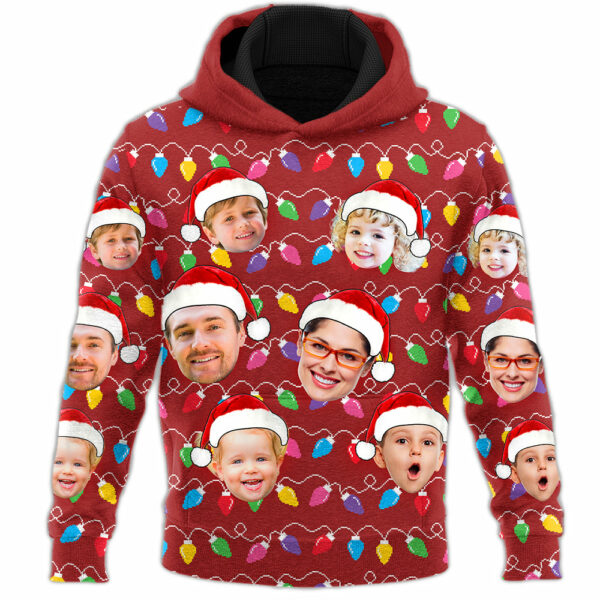 Custom Face Christmas Family Silly Xmas Leds - Personalized Photo All Over Print Shirt - Image 3