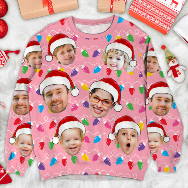 Custom Face Christmas Family Silly Xmas Leds - Personalized Photo All Over Print Shirt - Image 8