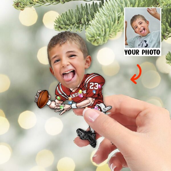 Custom Face Photo American Football Players - Personalized Acrylic Photo Ornament - Image 7